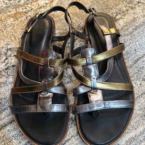 Ugg gold & silver flat sandals